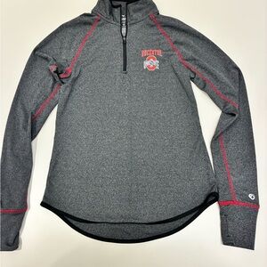 Ohio State Women's Gray and Red Quarter-Zip Jersey